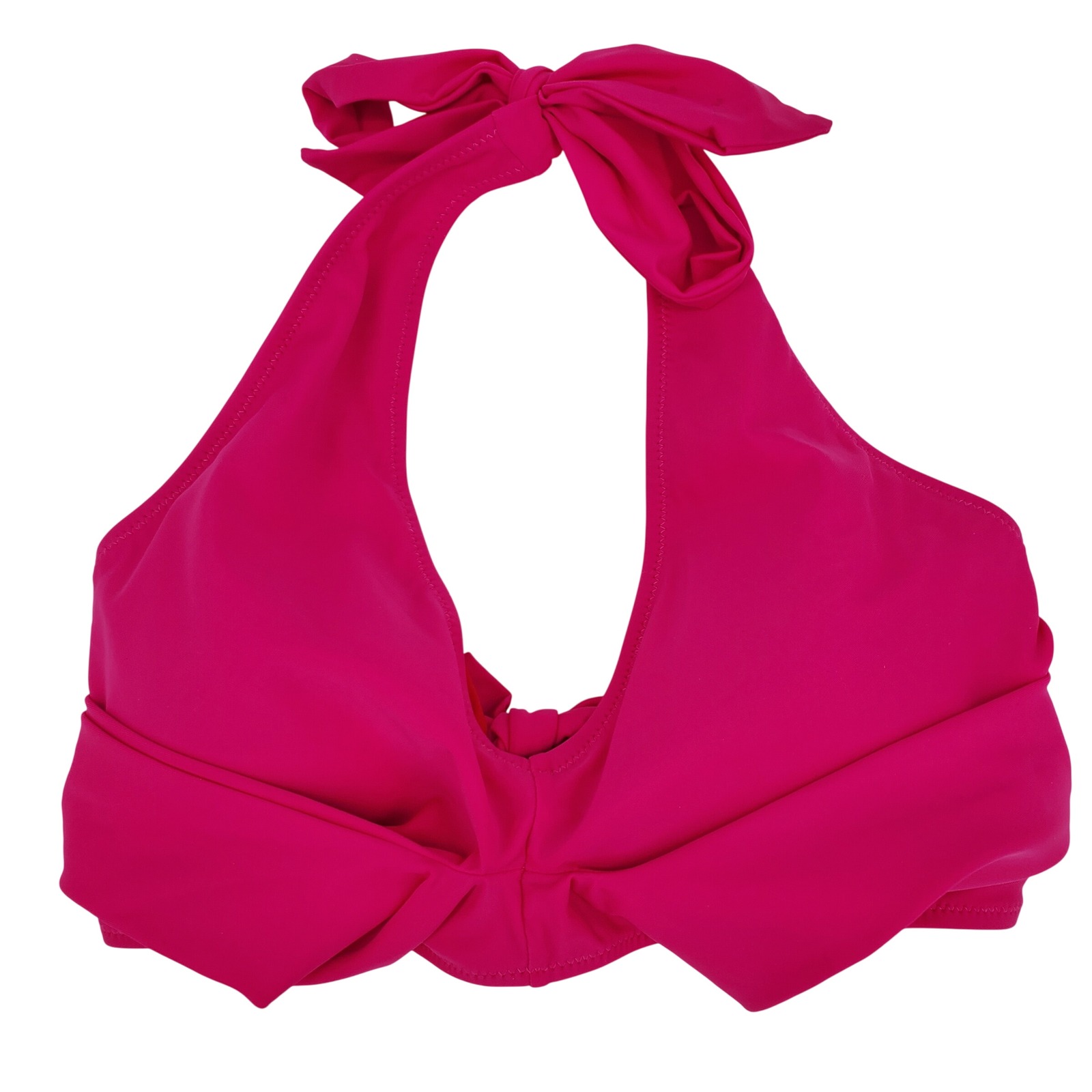 Blooming Jelly Halter Bikini Top Large Pink Bow Front Tie Back Adjustable Padded